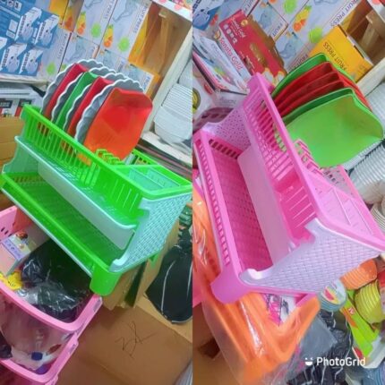 Double decker Plastic plate rack